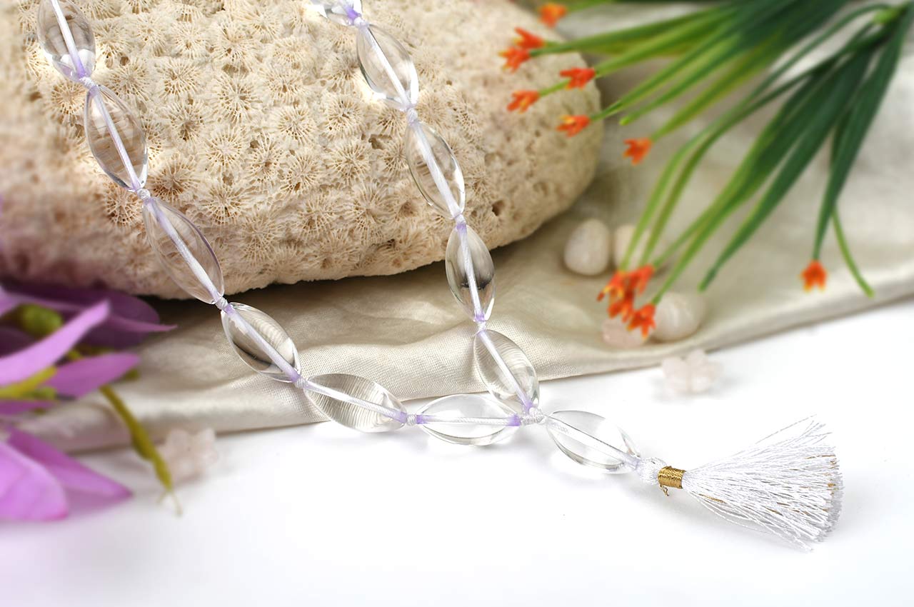 Sphatik Crystal Lingam Shape Beads Mala